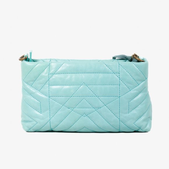 Lanvin Quilted Teal Leather Happy Crossbody Handbag - Picture 5 of 15